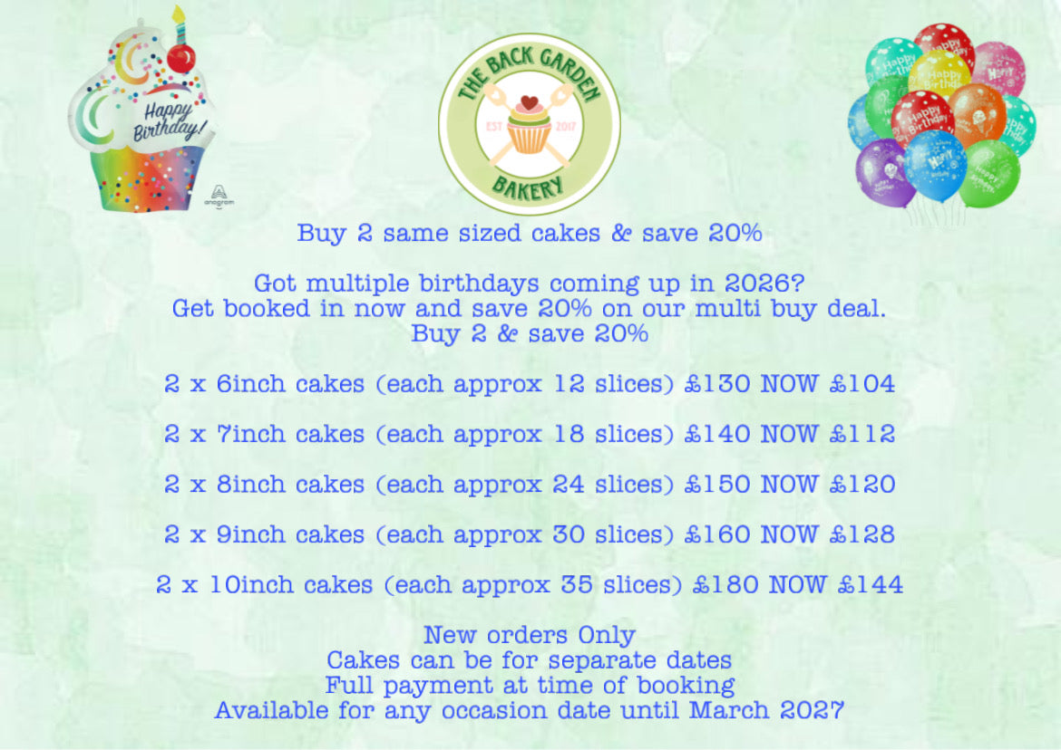 ITS MY BIRTHDAY - 20% off MULTIBUY CAKES