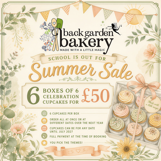 School is out for Summer Sale:  6 BOXES OF 6 CUPCAKES FOR £50