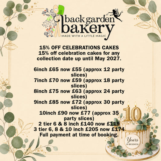 WE ARE 10!! Lets Celebrate - 15 % of celebration cakes