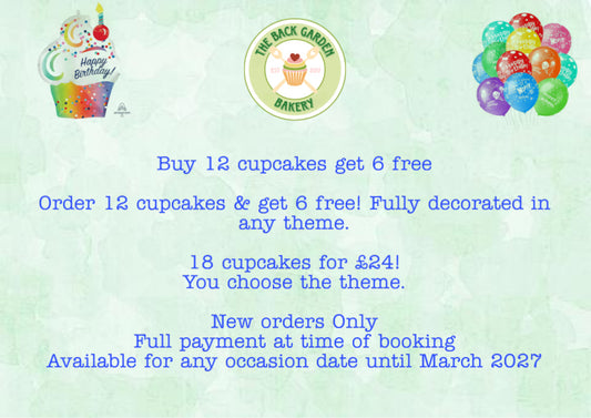 It’s My Birthday -  Buy 12 cupcakes, get 6 free