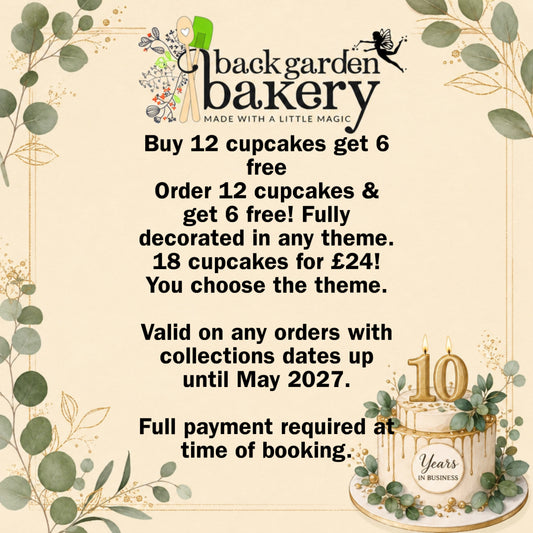 WE ARE 10!! Lets Celebrate - Buy 12 cupcakes, get 6 free