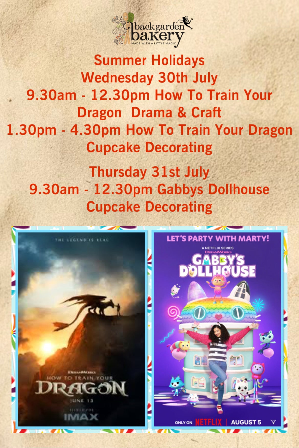 Summer Cupcake & Drama and Craft Workshops
